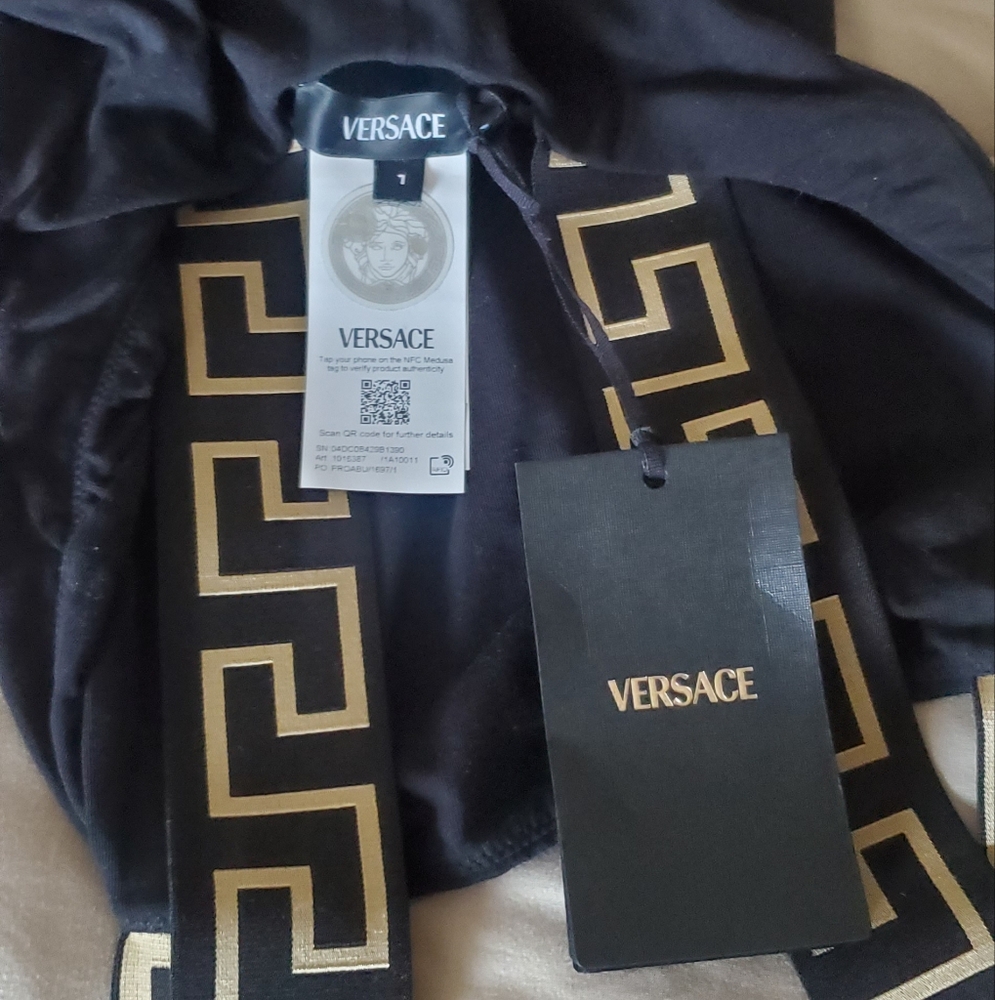 Versace Black and Gold Bodysuit (Brand New)